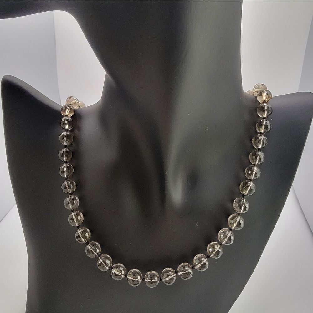 NEW Smoky Topaz Necklace with Faceted Beads